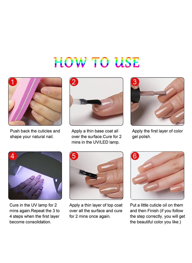 SYOSI - Pastel Gel Nail Polish, 6 Colors Light Colors Spring Summer Pastel Gel Polish, Pink Blue Orange Purple Yellow Green Nail Varnish Set Macaron Candy Series, Soak-Off UV LED DIY Nail Art - Image 1