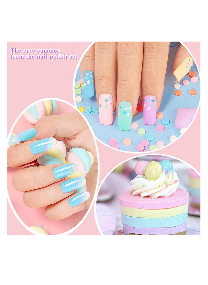 SYOSI - Pastel Gel Nail Polish, 6 Colors Light Colors Spring Summer Pastel Gel Polish, Pink Blue Orange Purple Yellow Green Nail Varnish Set Macaron Candy Series, Soak-Off UV LED DIY Nail Art - Image 1