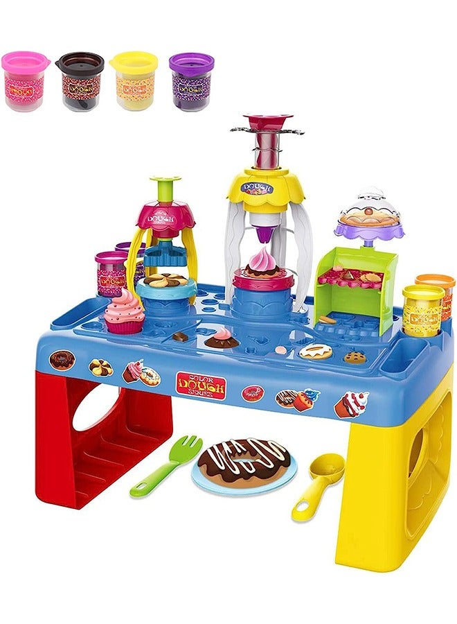 Color Dough Sets for Kids, Color Dough Dessert Table Toys, With Storage and Dough Tool Molds Kit, Non-toxic and Durable Play Dough Toys, For Toddlers Boys Girls Aged 2-4 - Image 1