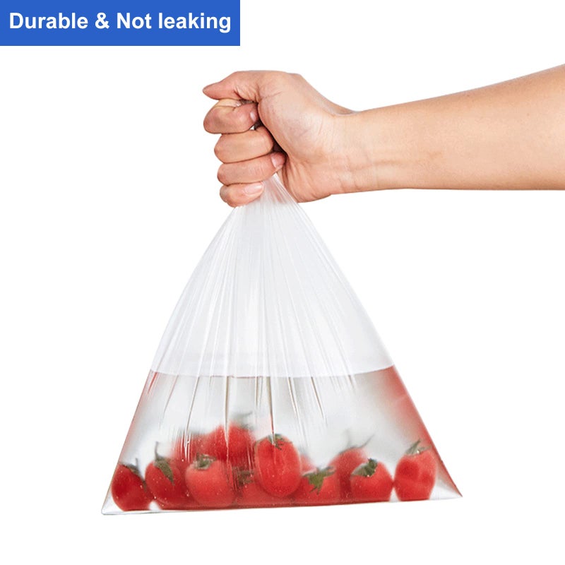LabelMore LabelMore 14'' x 20'' Plastic Produce Bags on a Roll  Clear  Food Storage Bags for Bread  Vegetable  Fruits and Meat  350 Bags/Roll  1 Roll  - Image 4
