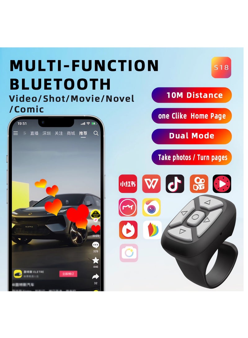 KASTWAVE TIK TOK Mobile Phone Remote Control Bluetooth Page Turner for OS 15.0 Android 8.0 or Above for iPhone/iPad/HarmonyOS - Image 3