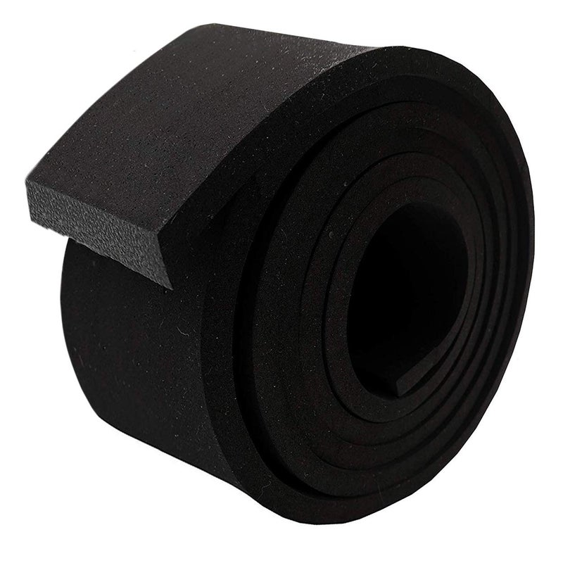 Dualplex Neoprene Foam Strip Roll by Dualplex, 2" Wide x 10' Long x 1/4" Thick, Weather Seal High Density Stripping Non Adhesive â€“ Weather Strip Roll Insulation Foam Strips - 10 Feet Long - Image 1