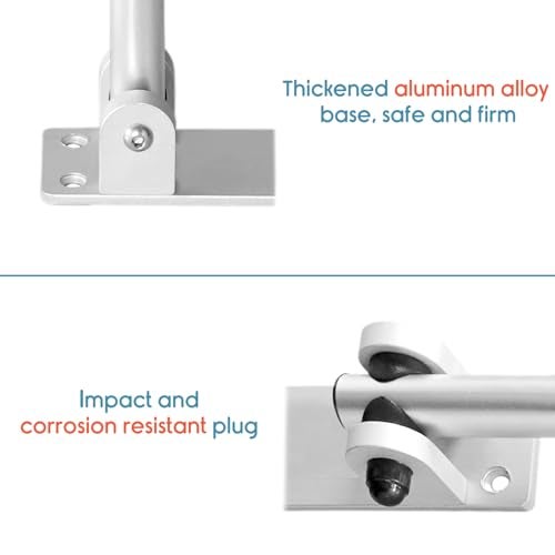 KosmoCare Wall Mounted Flip up Aluminum Grab Bar Rails 23.6 Inch Toilet Handrails Bathroom Safety Bar Hand Support - Image 5