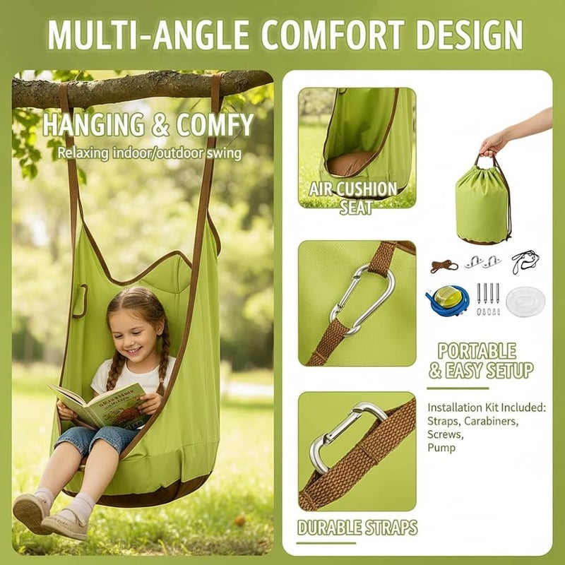 LinJie Kids Pod Swing Seat, Child Hammock Swing Chair, Sensory Swing for Indoor and Outdoor Use, with Air Cushion - Image 5