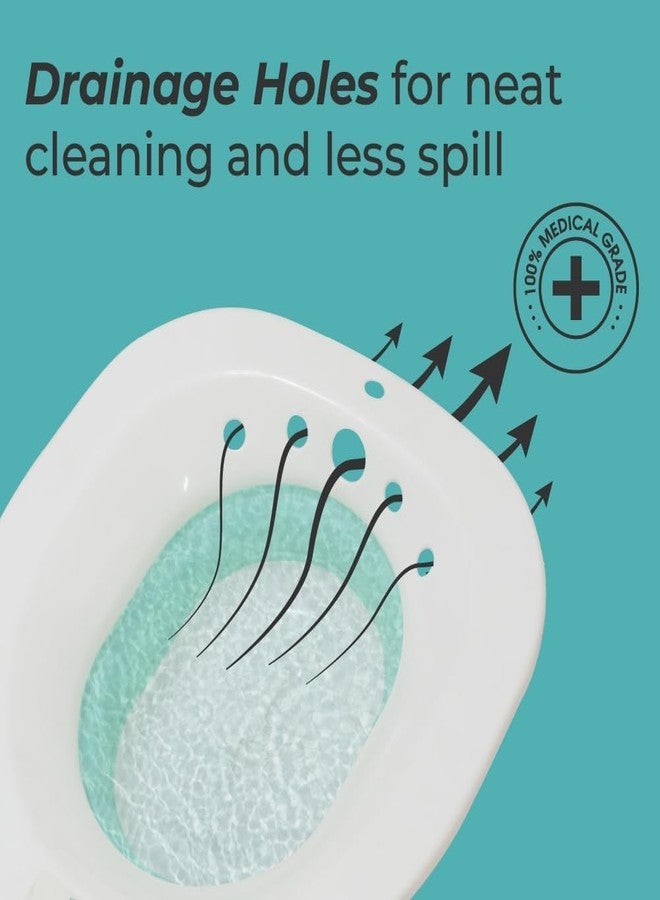 Elvana Sitz Bath for Adults | Fits All Toilet Seats | Pump Flusher for Fissure, Pregnant Women, Postpartum Care, Hemorrhoids Inflammation Treatment | Piles Tub for Hot Water Bathing | Sitz Bath Tub for Post Delivery (Multicolour) - Image 4