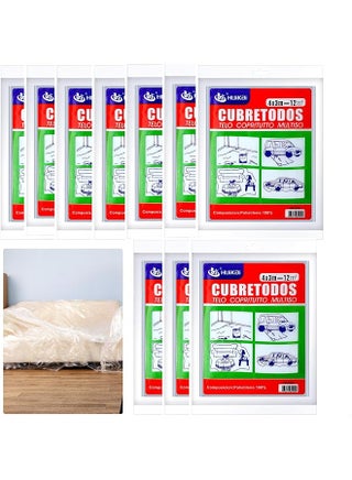 10pcs Clear Plastic Drop Cloth 13 x 10 Feet Plastic Sheeting Disposable Plastic Tarp Waterproof Plastic Cover for Painting Dustproof Plastic Furniture Cover Wall Protection Film Clear Cloth for Couch - pzsku/Z1BA2638CD536CBB2F340Z/45/1744459192/af9df64d-e583-4deb-b804-0aa9255876b8