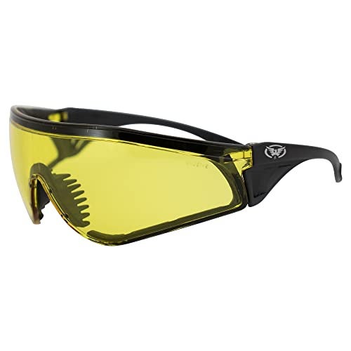 Global Vision PYTHON PADDED WRAP AROUND RIDING & SAFETY GLASSES YELLOW LENS Z87.1 - Image 1