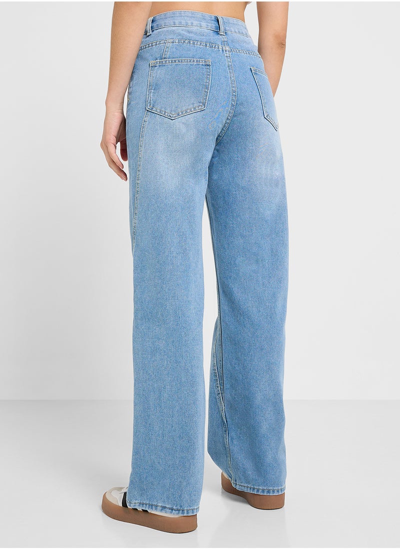 Ginger High Waisted Jeans With Wide Leg  - Image 3