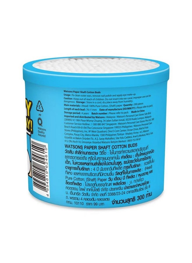 Watsons Watsons Paper Shaft Cotton Buds, 300 Pieces, 76mm Length, White (Shibainc Comics) - Image 2