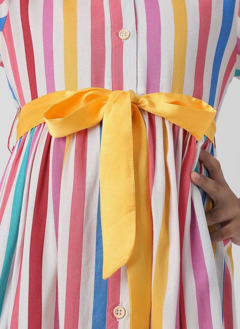 نوتيناتي Striped Shirtwaist Dress
