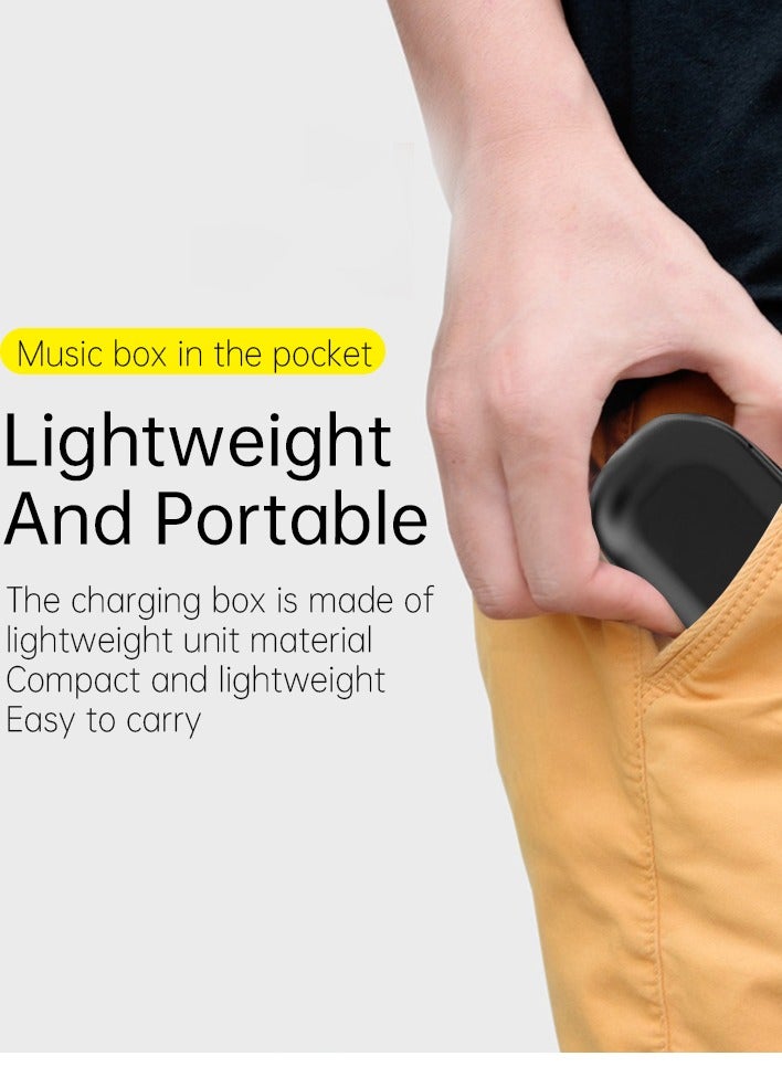 ارواق سماعات رأس بلوتوث، سماعات أذن لاسلكية حقيقية مع علبة شحن، سماعات صوت ستيريو مقاومة للماء IPX7 مع ميكروفون مدمج، سماعة رأس رياضية لاسلكية بنمط ارتداء مزدوج للجري الرياضي، (قطعة واحدة، أسود) - Image 3