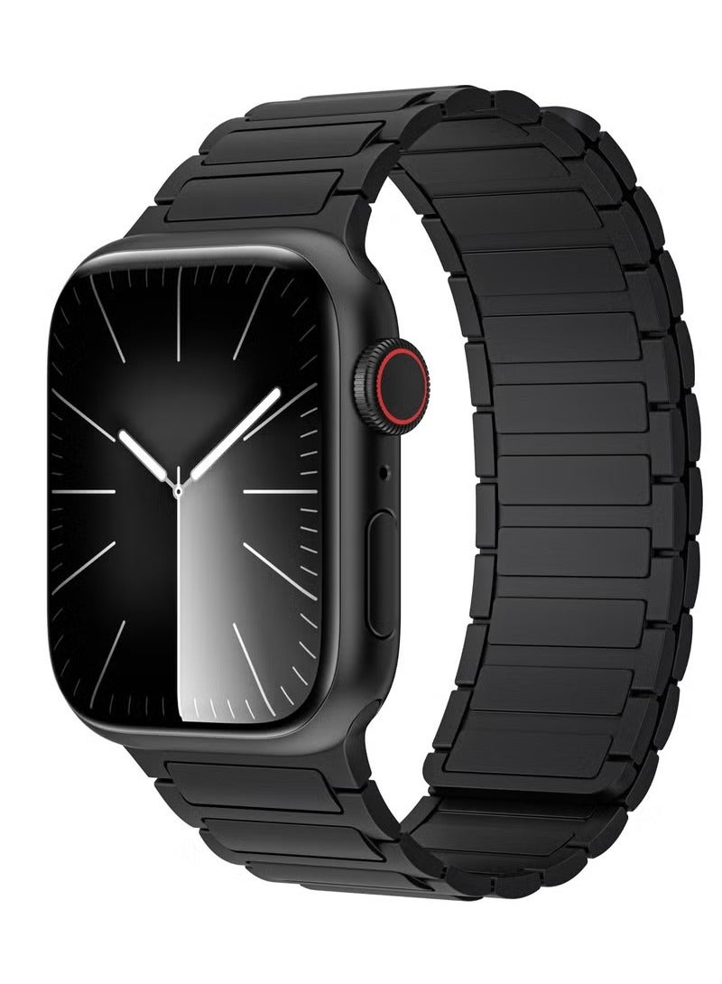 Magnetic Silicone Band for Apple Watch Ultra Ultra2/ 9 8 7 6 5 4 3 2 1 SE,Soft Silicone Waterproof Strap Wristbands Compatible with iWatch Apple Watch Series Ultra 49mm 45mm 44mm 42mm Women Men - Image 1