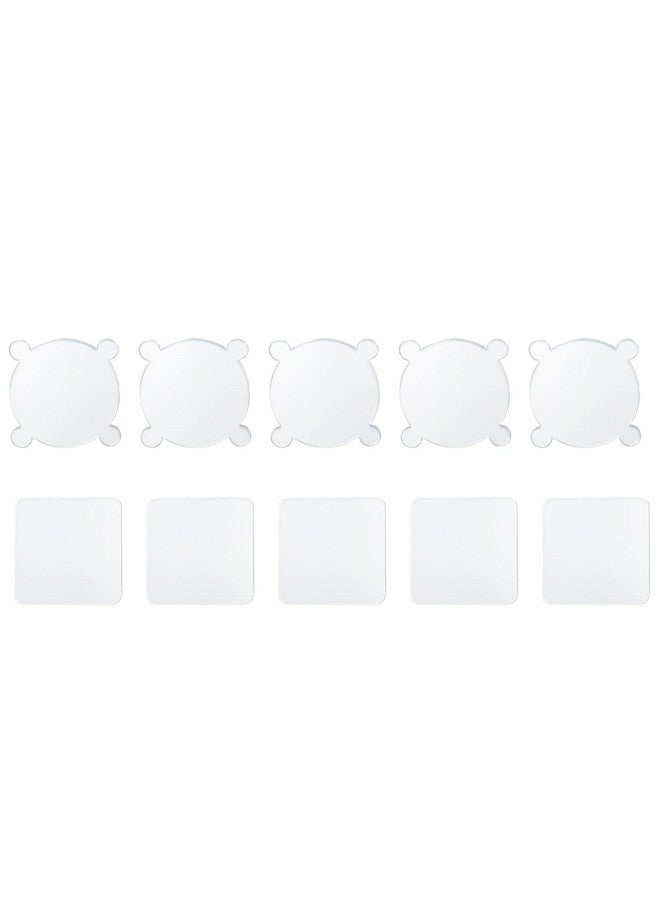 Mcredy 10 Pcs Acrylic Stamp Blocksclear Stamping Stamps Blocks Tools For Diy Craft Scrapbook Crafts Making(5 Pcs Flower+5 Pcs Square) - Image 1