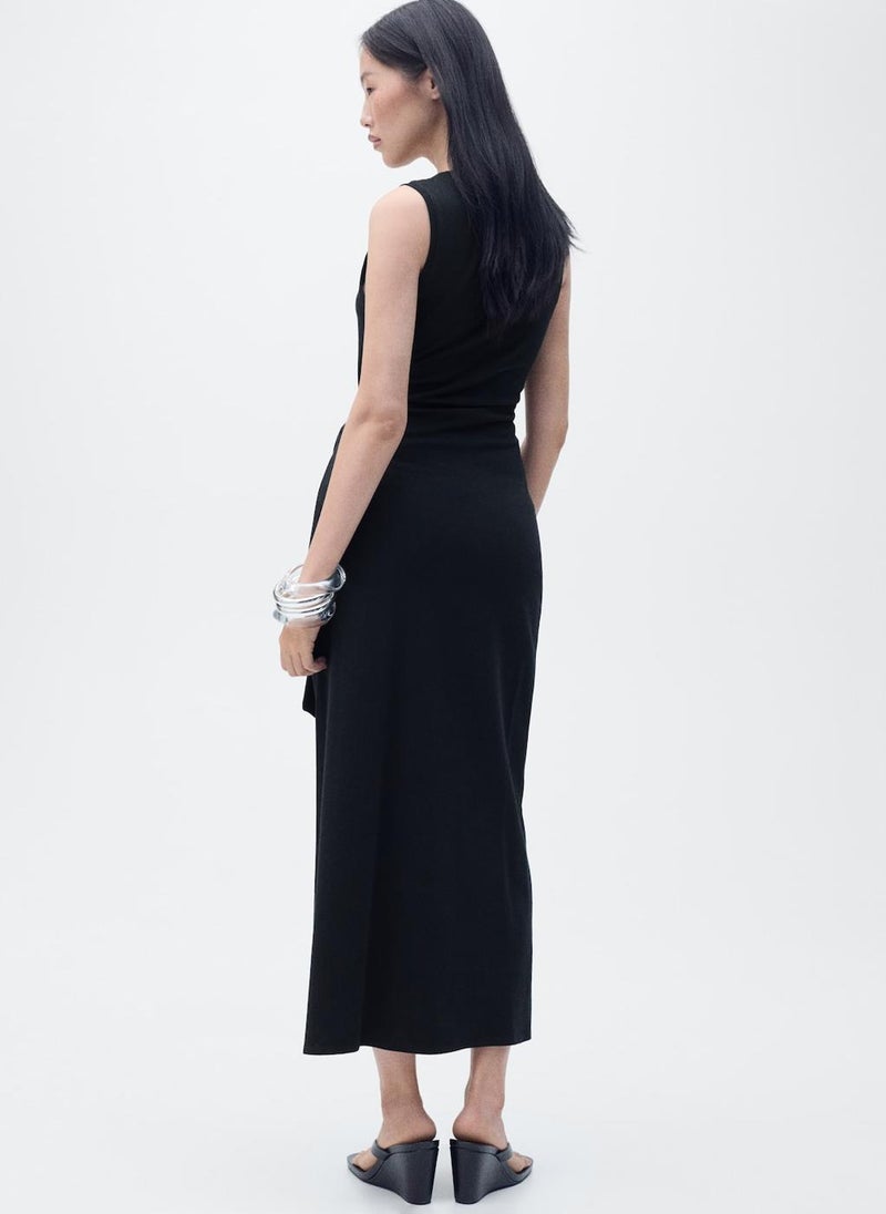 MANGO - Cotton Midi With Knot Detail Dress - Image 1