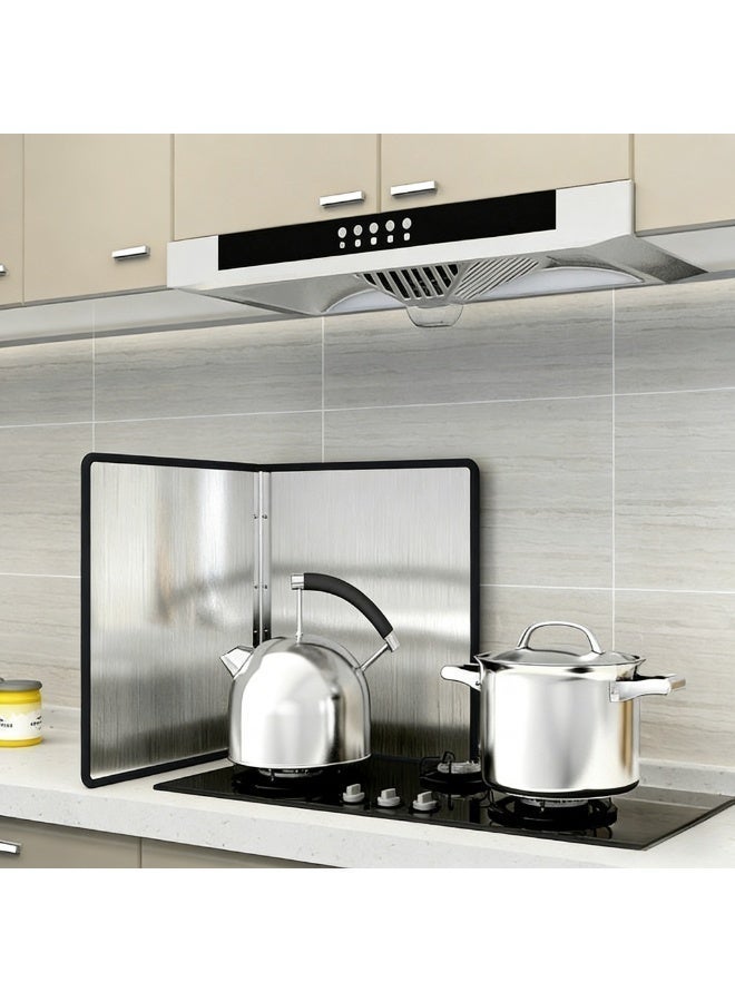 CKIKH Stainless Steel 2-Sided Oil Splash Guard Foldable Kitchen Fry Stove Splatter Screen 30x30cm - Image 3