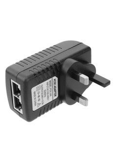 DC Power Supply Adapter 48V 0.5A POE Injector Power Supply Over Ethernet Adapter with UK Plug for POE Non POE devices via only an Ethernet cable Device Black