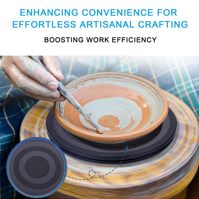 Eichzer 8 Inch Lazy Susan Turntable Organizer, Eichzer Premium Heavy Duty Rotating Swivel Stand with Steel Ball Bearings for Model/Rotating Plants/Crafts Stand/TV/Monitor/Laptop (360Ëš Rotation) - Image 4