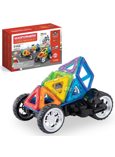 Amazing Transform 17Pc Wheel Set | Magnetic Tiles For Stem Development, And Critical Thinking | Magnetic Blocks And Building Tiles To Develop Problem-Solving Ability And Shape Recognition