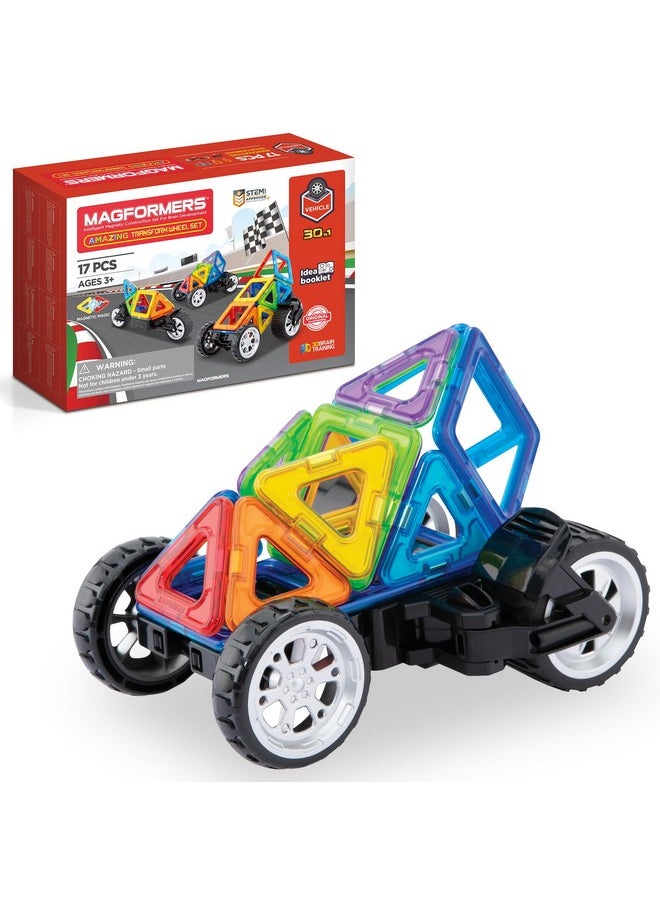 Magformers Amazing Transform 17Pc Wheel Set | Magnetic Tiles For Stem Development, And Critical Thinking | Magnetic Blocks And Building Tiles To Develop Problem-Solving Ability And Shape Recognition  - Image 1