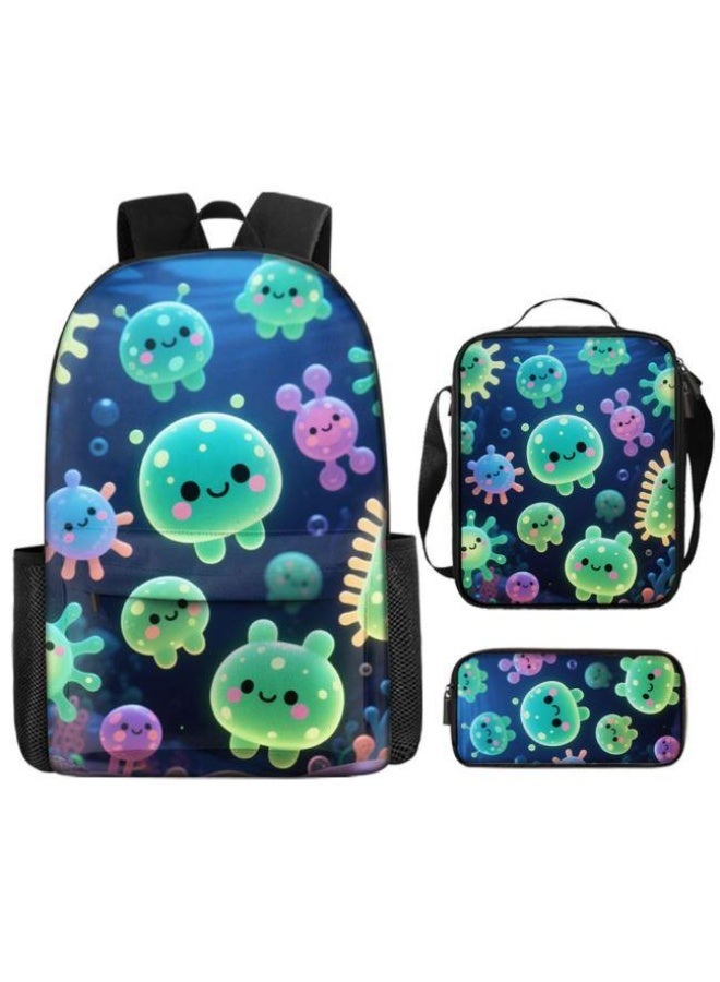 [Super new special offer] Cartoon theme bag three-piece set | double-shoulder + hand-held + storage pen bag | gift self-use good-looking - 24  - Image 1
