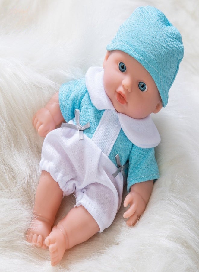 New 8inch Doll 20cm Dress up White Doll Play House Soft Plastic Doll Girl Sleeping Soothing Doll Wholesale(Q8G-009 blue wrinkle clothes, 8-inch doll + clothes) - Image 1