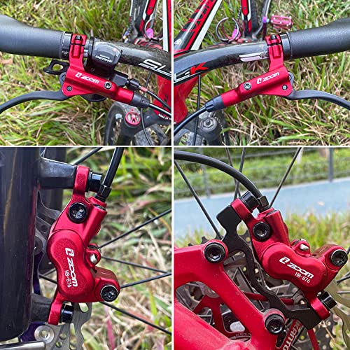 JFOYH zoom HB876 4-Piston Pre-Bled Hydraulic Disc Brake Set for Mountain Bike, Bike Disc Brake Kit with 160mm Rotors, Front and Rear Levers(PM Adapter Included) - Left-Front&Right-Rear - Image 5
