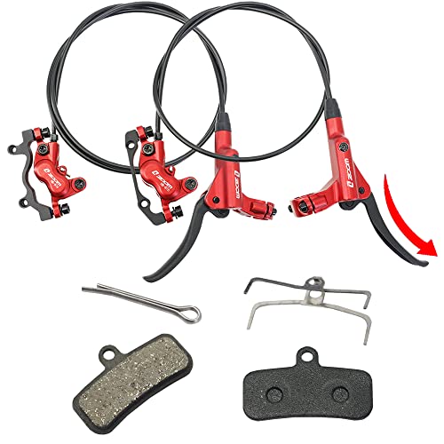 JFOYH zoom HB876 4-Piston Pre-Bled Hydraulic Disc Brake Set for Mountain Bike, Bike Disc Brake Kit with 160mm Rotors, Front and Rear Levers(PM Adapter Included) - Left-Front&Right-Rear - Image 3