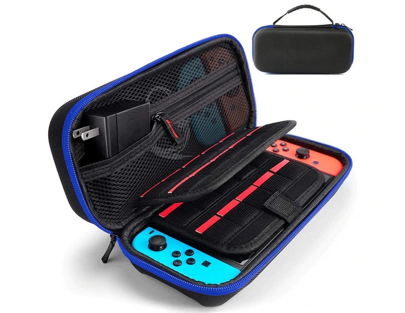ZUSLAB Nintendo Switch OLED / Switch / Switch Lite Carry Case, Protective Carrying Hard Shell Pouch Case Storage Game Cartridge Bag - Blue - Image 1