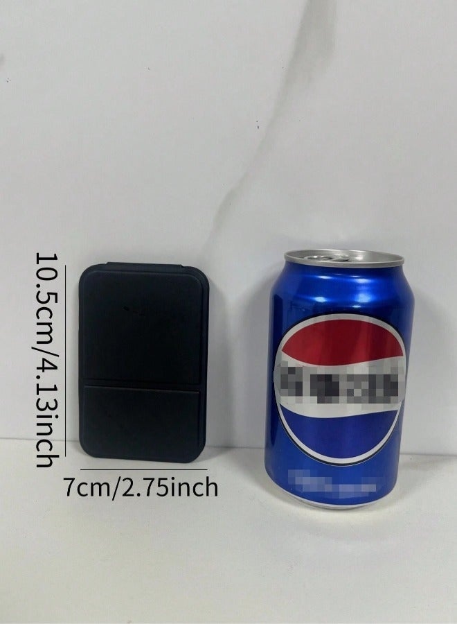 Pocket Mirror, Portable Folding Compact Makeup Mirror for Quick Touch-ups on the Go (Black) - Image 4