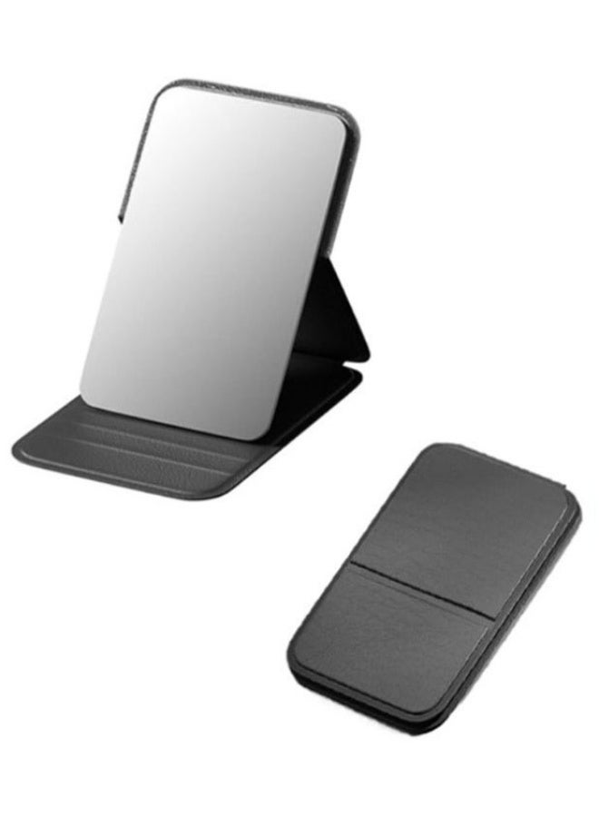 Pocket Mirror, Portable Folding Compact Makeup Mirror for Quick Touch-ups on the Go (Black) - Image 1
