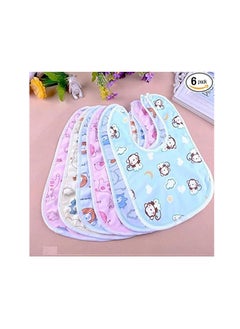 BabyGo Waterproof Spill Resistant Bibs, Baby Apron With Bib, Baby Bibs For 6 to 12 Months, Fastdry Bibs, Soft Cotton Bib (Set of 6)  - Image 1