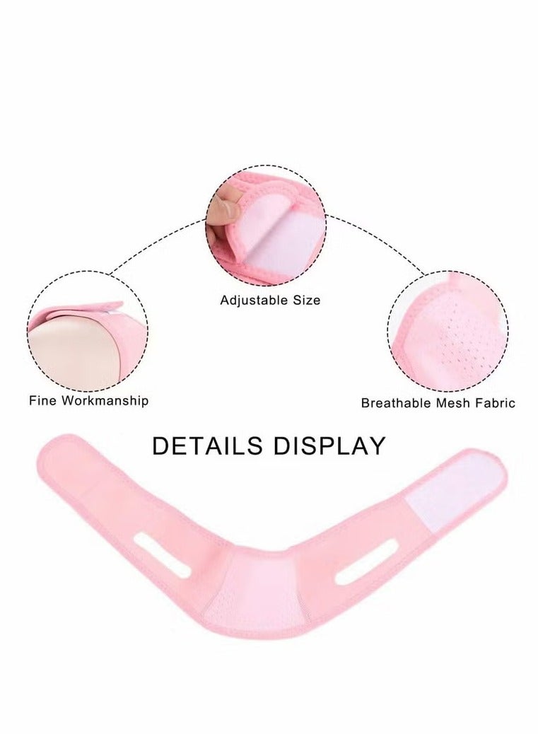 Breathable Face Slimming Strap Face Lift Strap, Reusable FaceLifting Bandage Pain-Free Jawline Shaping Band V Line Shaping Face Masks, Anti-Sagging-Aging-Wrinkle-Snore Belt forWomen（pink） - Image 4
