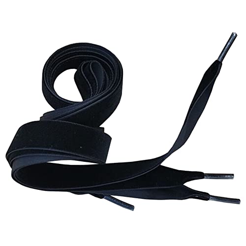 Goodlace 0.6Inch Wide of Flat Velvet Shoelaces Ribbon Shoe Laces 47Inch Black - Image 2