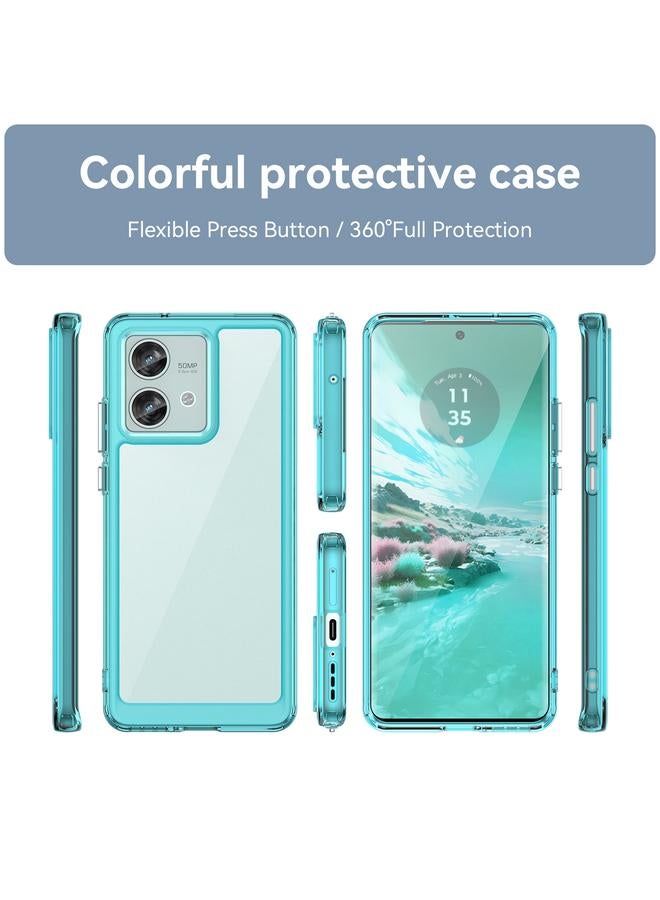 S-TOP Case For Motorola Edge 40 Neo Colorful Series Acrylic Hybrid TPU Phone Case - Image 2