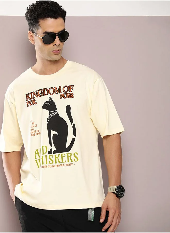 Dillinger Graphic Print Drop Shoulder Oversized T-Shirt by Styli