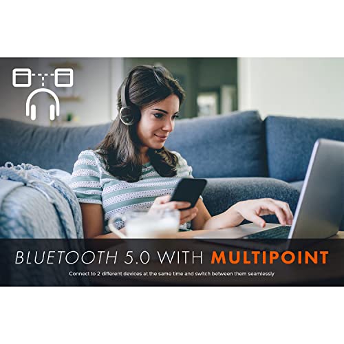 Creative Sound Blaster JAM V2 On-Ear Lightweight Bluetooth 5.0 Wireless Headphones with USB-C, aptX Low Latency, aptX HD, Multipoint Connectivity, Voice Detection and Noise Reduction, 22 Hours Battery Life - Image 2