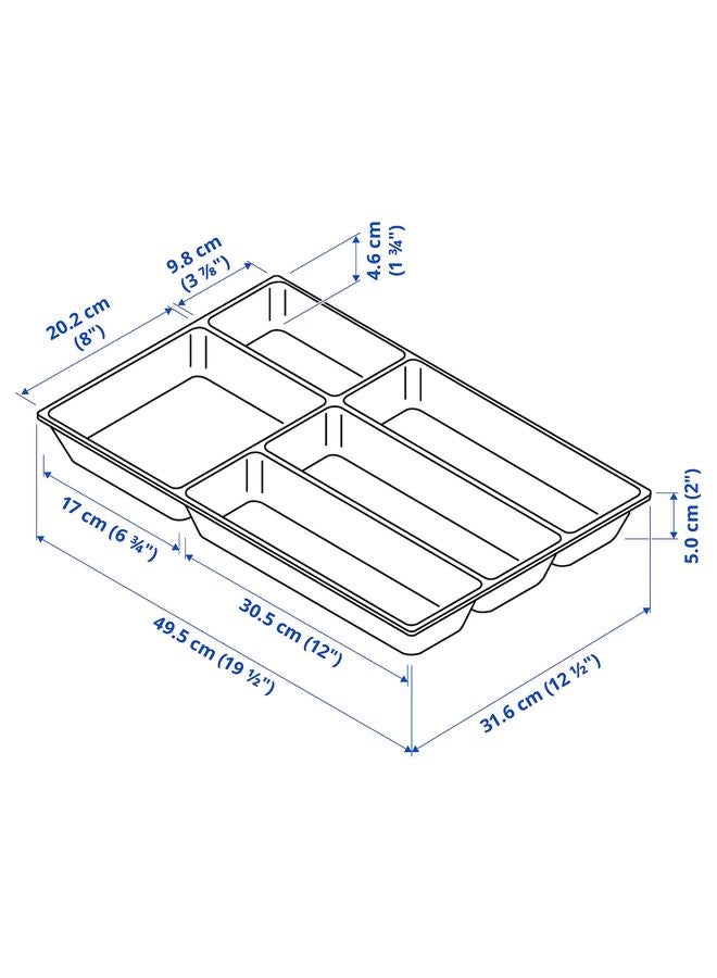 Zaboon Cutlery tray, white, 32x50 cm - Image 5