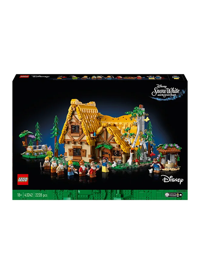 ليغو ǀ Disney 43242 Snow White and the Seven Dwarfs’ Cottage Building Kit for Adults with 10 Minifigures, Display Construction Set Gift for Fans of the Classic Film