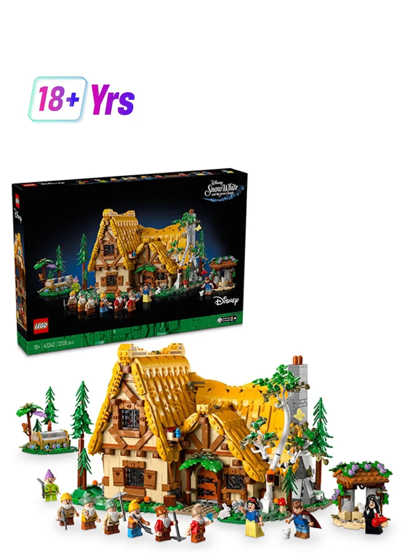 ليغو ǀ Disney 43242 Snow White and the Seven Dwarfs’ Cottage Building Kit for Adults with 10 Minifigures, Display Construction Set Gift for Fans of the Classic Film