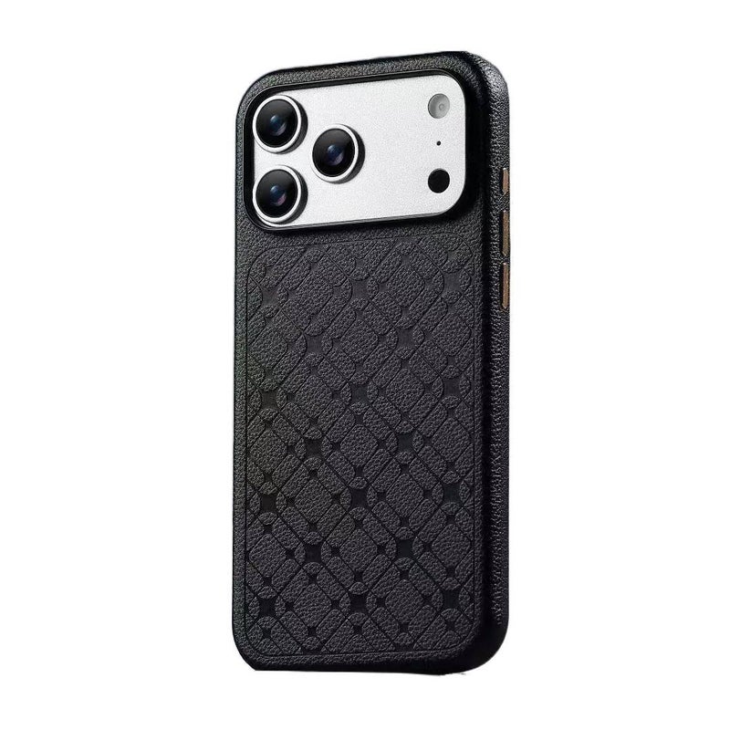 Protective Case | Black | TPU | Grid Pattern | Full Coverage | Shockproof Cover for iPhone 15 / 15 Plus / 15 Pro / 15 Pro Max - Image 1