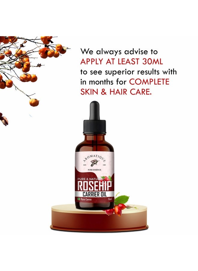 Aromatique Rosehip Oil for Face - Rose Hip Oil for Skin, Nail, Face, Hair - Rosehip Oil for Men and Women - All Types of Skin - 15 ml - Image 4