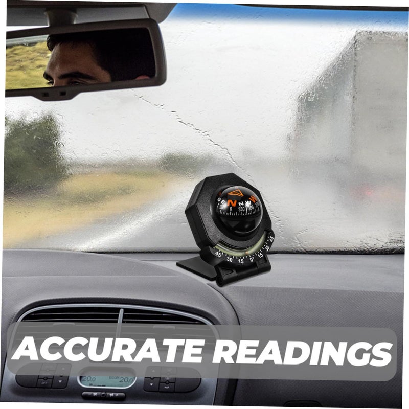 Glow In The Dark Car Dashboard Compass Ball Adjustable Navigation Tool For Vehicles Boats Outdoor Travel - Image 4