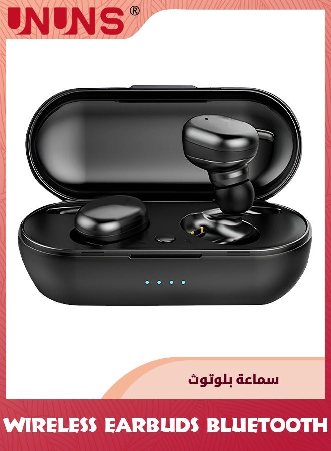 UNUNS Wireless Earbuds Bluetooth Headphones With Charging Case,32H Playback,In-Ear Earphones Waterproof Buds Built Mic Stereo Bass For iPhone Samsung Android Sport Workout Gym,Black - Image 1