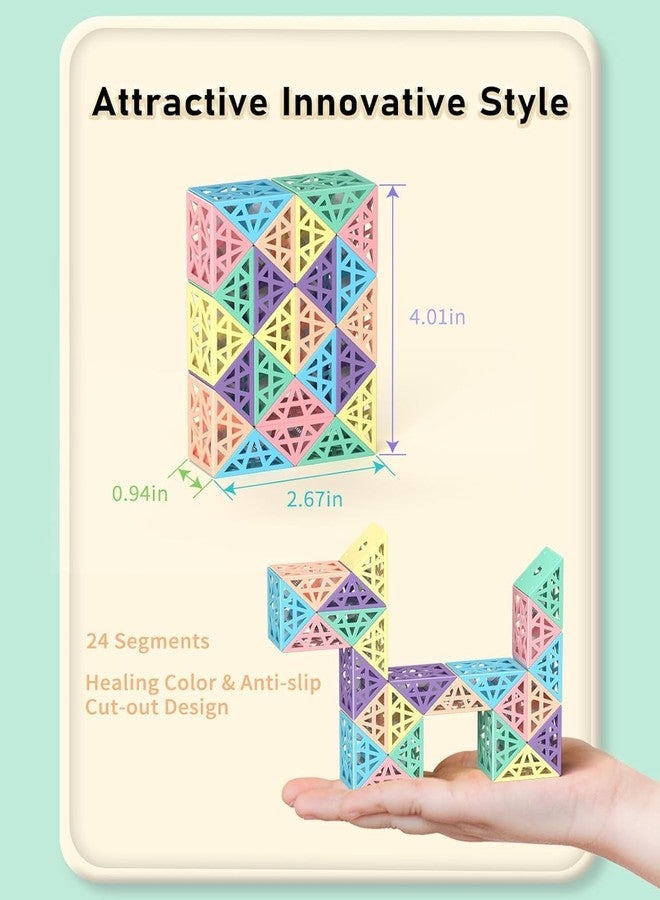 Slipps 24 Blocks Geometric Magic Cube Brainteaser Snake Cube Puzzle Game Sensory Toy Party Favours, Gift Bag, Birthday Toys for Children Boy Girl Adults - Image 2