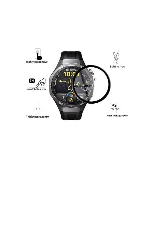 ماركة غير محددة Screen Protector For Huawei Watch GT5 Pro 46mm, 3D Curved Soft Edge Protective Film [Bubble Free] [ Shatterproof] [High Sensitive] (Not Glass) Screen For GT 5 Pro 46mm  - Image 3