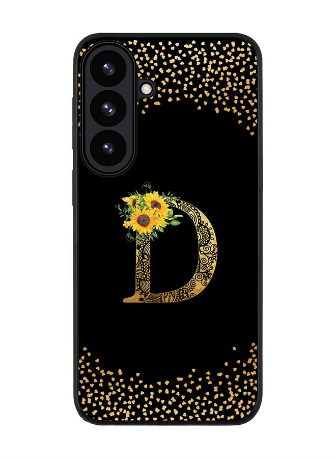 Stylizedd For Samsung Galaxy S26 Plus Case,Slim fit Camera Protection, Shockproof Thin Phone cover  - Custom Floral Monogram - D ( Black ) - Image 1