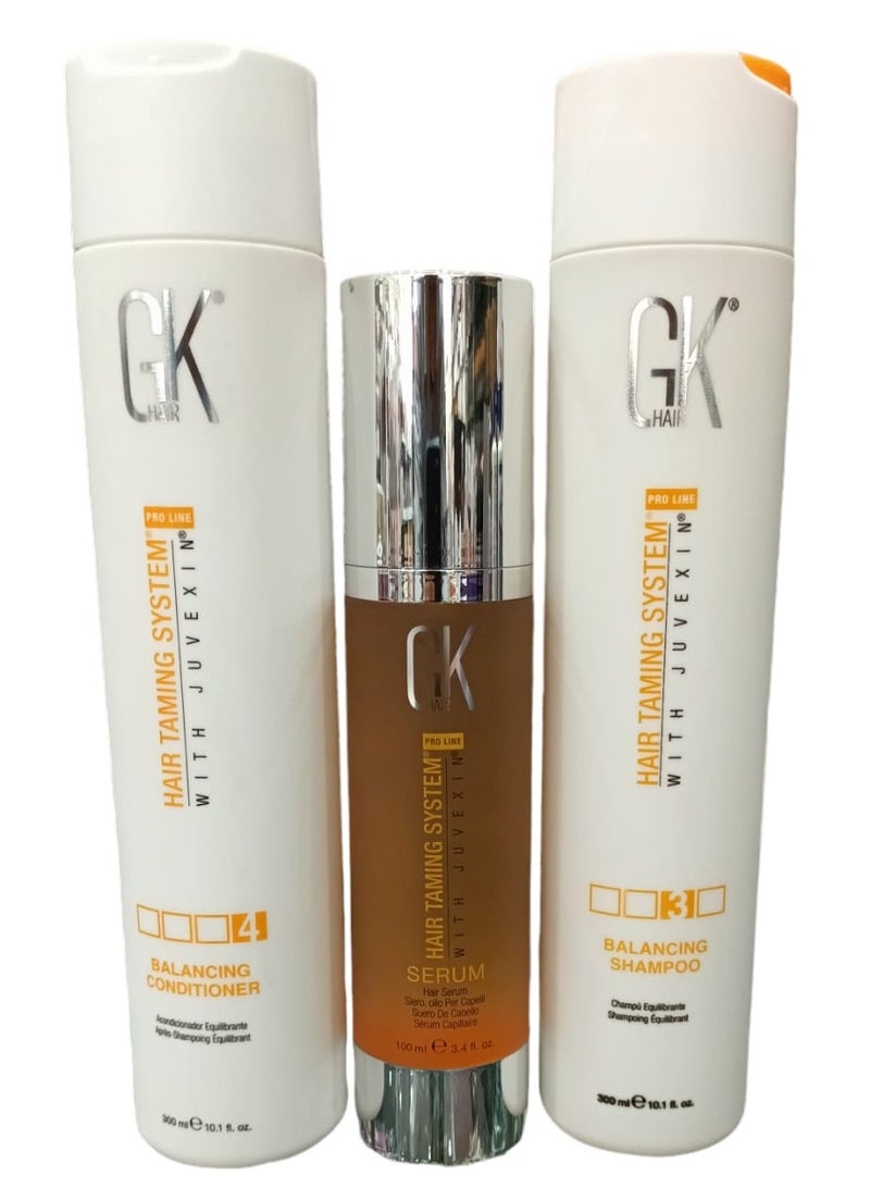 مجموعة جي كي هير مويستريزنج شامبو300 مل وبلسم300مل وسيروم 100مل للشعر المتضرر و الجاف