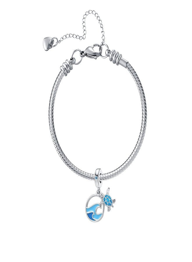 OutstandLong Womens Sea Turtle Waves Beach Dangle Bead Charms for Pandora Bracelets - Image 3