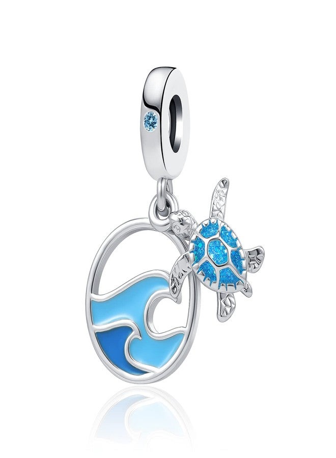 OutstandLong Womens Sea Turtle Waves Beach Dangle Bead Charms for Pandora Bracelets - Image 1