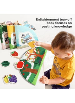 Generic Tearing Cloth Book Tail Baby Can Bite Baby Early Education Puzzle Busy Quiet Book Toy 0-June 1 Year Old-Color:Family Members Tear Up Books  - Image 4